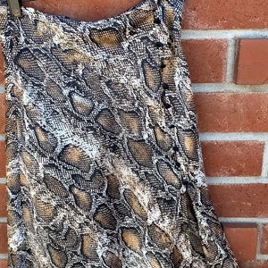 Python Slit Midi Skirt